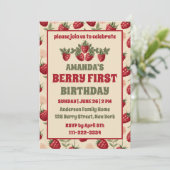 ラズベリー1st誕生日パーティーBerry First Photo 招待状 (スタンド正面)