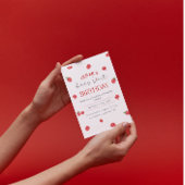 ラズベリー1st誕生日招待状 招待状