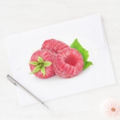 ラズベリー3個 楕円形シール (封筒)