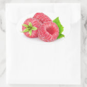 ラズベリー3個 楕円形シール (バッグ)