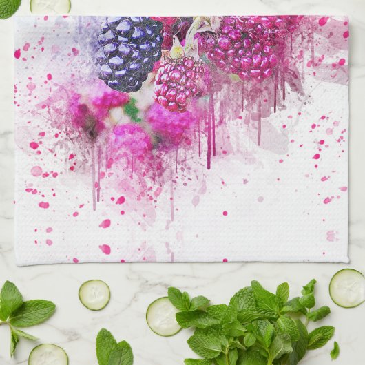 ラズベリー キッチンタオル (折り畳み)