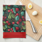 ラズベリー キッチン タオル (四つ折り)