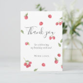 ラズベリー スウィート ベリー ファースト バースデー パーティー サンキューカード (スタンド正面)