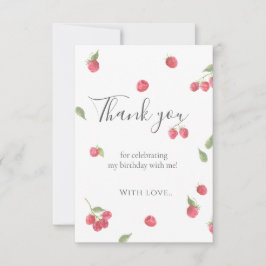 ラズベリー スウィート ベリー ファースト バースデー パーティー サンキューカード
