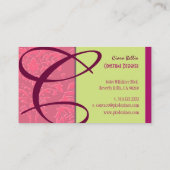 ラズベリー ダマスク モノグラム 名刺 (裏面)