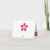 ラズベリー ピンクの桜の感謝カード サンキューカード (裏面)