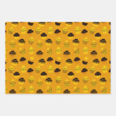 ラズベリー、ブルーベリー、バナナカップケーキ ラッピングペーパーシート (正面3)