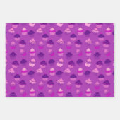 ラズベリー、ブルーベリー、バナナカップケーキ ラッピングペーパーシート (正面2)