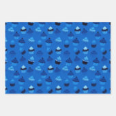 ラズベリー、ブルーベリー、バナナカップケーキ ラッピングペーパーシート (正面)