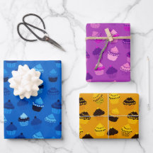 ラズベリー、ブルーベリー、バナナカップケーキ