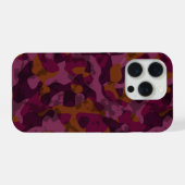 ラズベリー、マルベリー、マロン、ナツメグのカモフラージュ iPhoneケース (裏面横)