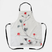 ラズベリー、北斎、浮世絵 エプロン (正面)