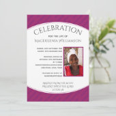 ラズベリー 命の祝祭 フォト 葬儀 招待状 (スタンド正面)