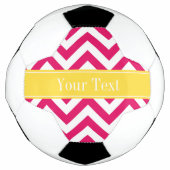 ラズベリーLg Chevron Pineapple名モノグラム サッカーボール (正面)