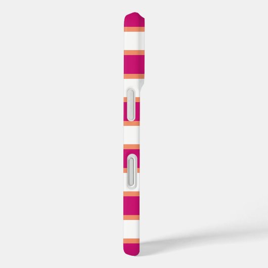 ラズベリ名門私立校風のピンクモノグラストライプム Case-Mate iPhoneケース (裏面 / 右)