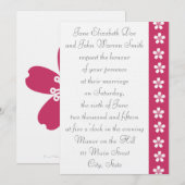 ラズベリ魅力的ー結婚式招待状の桜 招待状 (正面/裏面)