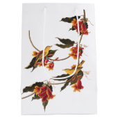 ラズボーンのウグイスの鳴き鳥のクロスバイン ミディアムペーパーバッグ (裏面)