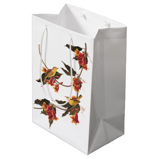 ラズボーンのウグイスの鳴き鳥のクロスバイン ミディアムペーパーバッグ (裏面アングル)