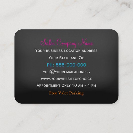 ラズルおもしろいプロフェッショナル美容師 名刺 (裏面)