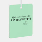 ラセコンドはミントグリーンとブラックのSqを回す。 メタルオーナメント (正面右)