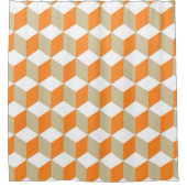ラセットオレンジグレーのひし形の繰り返しパターン シャワーカーテン (正面)