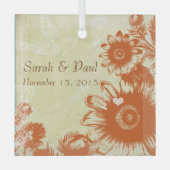 ラセットガーベラデイジークリスマスオーナメント ガラスオーナメント (正面)