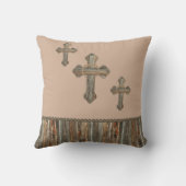 ラソスとコンコスで十字架を結ぶ西部の納屋の木 クッション (裏面)