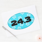 ラソ走ンゴール時間ブルーハイビスカス –  楕円形シール (封筒)