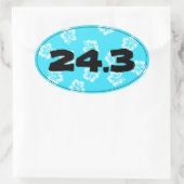 ラソ走ンゴール時間ブルーハイビスカス –  楕円形シール (バッグ)