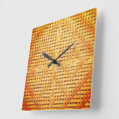 ラタン織 スクエア壁時計 (傾斜)