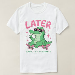 ラターアリゲーター 学校は夏休み Tシャツ