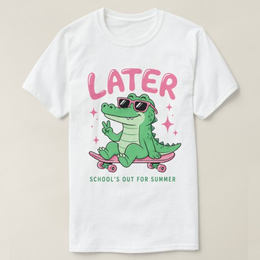 ラターアリゲーター 学校は夏休み Tシャツ (デザイン正面)