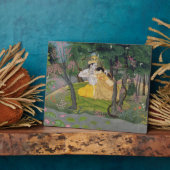 ラダとクリシュナは開花の森の中で抱擁する フォトプラーク (側面)