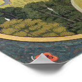 ラダとクリシュナ歩くインアグローブ ポスター (角)