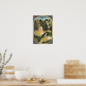 ラダとクリシュナ歩くインアグローブ ポスター (キッチン)