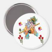 ラダを楽しむロードクリシュナの座席 マグネット (正面/裏面)