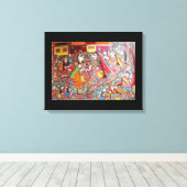 ラダクリシュナインディアンマドフバニスタイルアートプリント キャンバスプリント (インサイチュ (ウッドフロア))