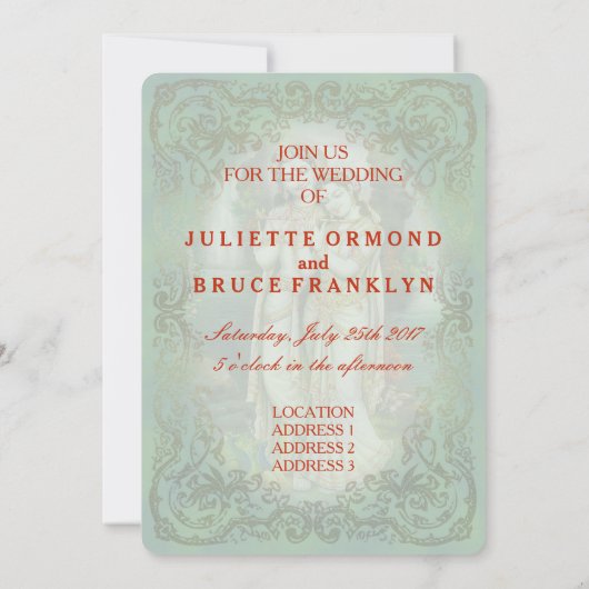 ラダクリシュナ結婚ズコレクション – 招待状カード 招待状 (裏面)