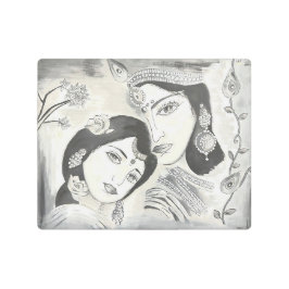 ラダクリシュナ黒白 メタルプリント