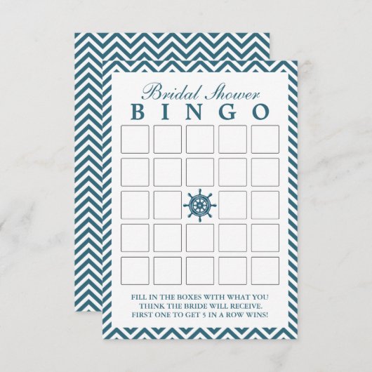 ラダージ航海のグザグリブライダルシャワービンゴカード (正面/裏面)
