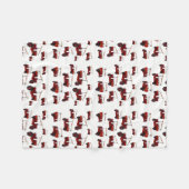 ラダーパターン付き赤ヴィンテージ消防車 フリースブランケット (正面(横))