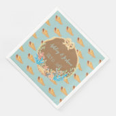 ラダーホーンシェルブルーレトロ結婚ズ紙ナプキンス (コーナー)