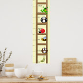 ラダーポスターに描かれた成長図動物 ポスター (キッチン)