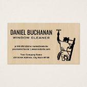 ラダー上の窓クリーナ (正面)