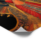 ラダ女神の愛と慈悲ブラックレッド金ゴールド ポスター (角)