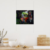 ラダ絵画・クリシュナ(インディアン神話) ポスター (キッチン)