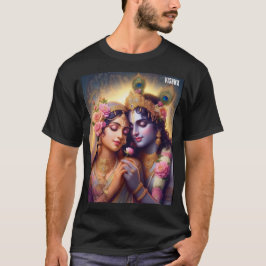 ラダ・クリシュナの神聖な永遠の愛 スピリチュアル グラフィック Tシャツ