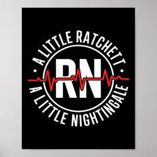 ラチェットなナイチンゲール看護師バッジ「ふぅ～」と息継ぎする看護師さん RN Funny Ratch ポスター
