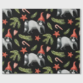 ラッおもしろいコオンズブラック |ノードツリーラッピング紙 ラッピングペーパー (フラット)