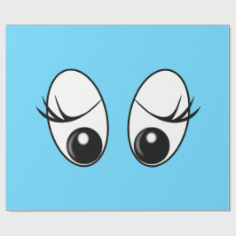 ラッおもしろいピング紙好奇心の目 – カスタム色 ラッピングペーパー